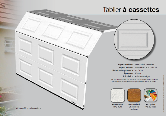 Porte de garage sectionnelle Toulousaine panneaux cassettes