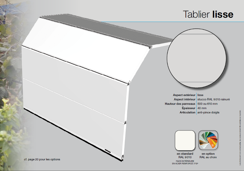 Porte de garage sectionnelle Toulousaine paneaux lisses